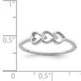 thumbnail image 4 of Sterling Silver Rhodium Plated Hearts Ring QR6879, 4 of 6