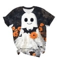 thumbnail image 5 of jobturf Womens Plus Size Halloween Shirt Party Short Sleeve Crew&nbsp;Neck T Shirts Holiday Loose Fit Graphic Festival Tops XL, 5 of 5