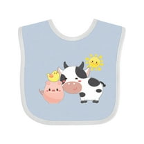 Inktastic Fun Farm Animals Cow, Pig, Chick Boys or Girls Baby Bib