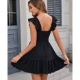 thumbnail image 3 of Vestido GLNEGE para graduación de verano, en forma de A, con volantes, fiesta, negro, 3 of 5