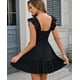 thumbnail image 3 of Vestido GLNEGE para graduación de verano, en forma de A, con volantes, fiesta, negro, 3 of 5