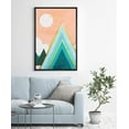 thumbnail image 1 of PixonSign Framed Wall Art Print Set Abstract Teal & Gold Mountain Peak Geometric Wilderness Digital Art Modern Art Farmhouse/Country Multicolor Boho Decor for Living Room, Bedroom - 24"x36" Black, 1 of 5