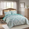 thumbnail image 2 of JML Quilt Set, Queen, Green Diamond, 3 Piece, 2 of 7