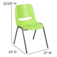 thumbnail image 6 of Flash Furniture HERCULES Series 880 lb. Capacity Green Ergonomic Shell Stack Chair with Gray Frame, 6 of 14