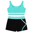 thumbnail image 4 of Linjinx Kids Girls Gymnastics Outfit Tracksuit Training Tank Tops Dance Bra and Yoga Shorts Ballet Blue Green 8, 4 of 7