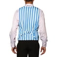 thumbnail image 3 of INSPIRE CHIC Business Vest for Men's Slim Fit V Neck Sleeveless Striped Prints Waistcoat M Blue, 3 of 5