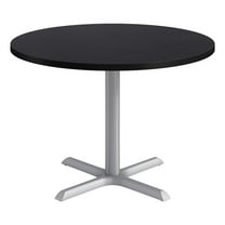 KFI Studios 42in Round Dining Table - Charcoal Top - Silver Base