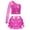 Hot Pink, variant on Haitryli Kids Girls 2 Piece Sequin Crop Top with Tiered Skirts Dance Outfits for Hip Hop Jazz Cheer Performance Gold 12