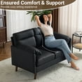 thumbnail image 5 of Ktaxon Faux Suede Loveseat, High Back Sofa with Flip-over Armrests, Sturdy Plastic Legs, Ideal for Small Spaces Black, 5 of 7