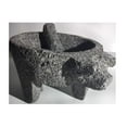 thumbnail image 2 of Made in Mexico Piggy Cerdo Puerco Genuine Mexican Manual Guacamole Salsa Maker Volcanic Lava Rock Stone Molcajete/Tejolote Mortar and Pestle Herbs Spices Grains 8" Large Pig, 2 of 2