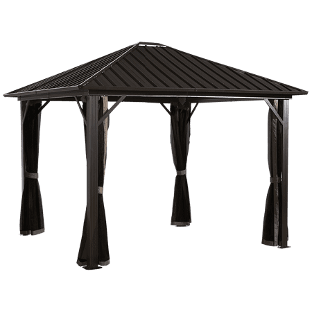 Sojag GENOVA 10' x 10' Gazebo, Galvanised Steel Roof & Mosquito Netting, Available in Multiple Sizes