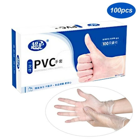 

Tebru 50Pairs/Box Disposable PVC Gloves Transparent Safe Single Use Gloves for Daily Working Use Safe Gloves Disposable Gloves