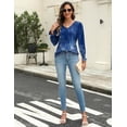 thumbnail image 5 of Weardear Long Sleeve Tops for Women Casual V Neck Loose Chiffon Work Blouse Smocked Tunic Shirts, 5 of 7