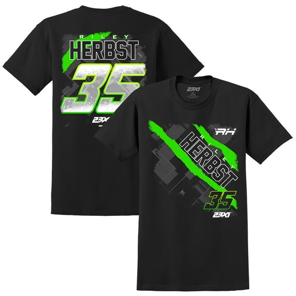 Men's 23XI Racing Black Riley Herbst Name & Number T-Shirt