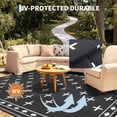 thumbnail image 2 of Volkmi Reversible Geometric Outdoor Rug – Waterproof, UV Resistant Low-Pile Plastic Mat for Patio, Garden, Camping, Easy to Clean, Large 9x12ft, Black/White, USA Specs, 2 of 11