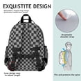 thumbnail image 5 of Gray Checkerboard Backpack for School,Cute School Bag,Schoolbag with Adjustable Shoulder Straps & Padded Back,15.25"x11.5"x5.25", 5 of 6