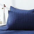 thumbnail image 5 of RUIKASI Seersucker Queen Comforter Set (90x90 inches), 3 Pieces- 100% Soft Washed Microfiber Lightweight Bedding with 2 Pillowcases, All Season Down Alternative,Blue, 5 of 7