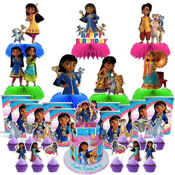 Mira Royal Detective Party Supplies Decor Cups Fans Decorations Honeycomb Centerpieces Cake Toppers