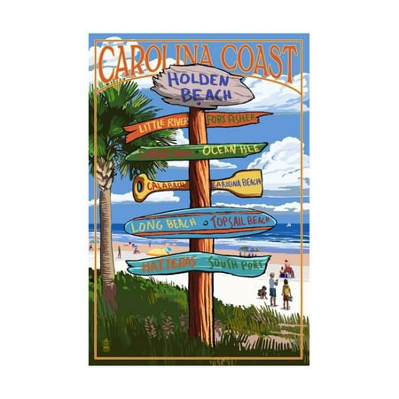 Holden Beach, North Carolina - Destination Sign Print Wall Art By Lantern (Best Destinations In North Carolina)
