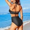 thumbnail image 4 of Admvng Swim Suits for Women Conservative Solid Strappy Back Set Two Piece Swimsuits Swimdress S-2XL, 4 of 6