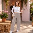 thumbnail image 6 of Resicozy Wide Leg Sweatpants Women Fall Winter Baggy Casual Low Rise Drawstring Lounge Track Travel Pants With Pockets Camel XL, 6 of 7