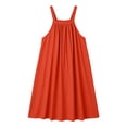 thumbnail image 6 of Women's Plus Size Overall Midi Dress, Casual Loose Sleeveless Button Strap Beach Dress, Summer Vacation Flowy Sundress for Curvy Women XL-5XL, 6 of 7
