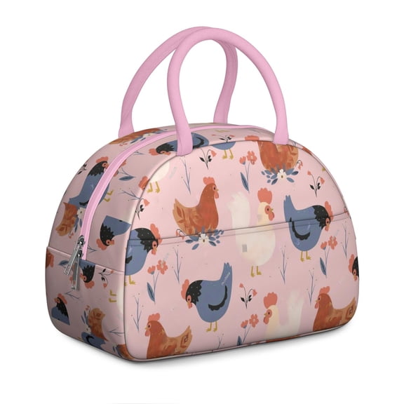 Reusable Chickens Lnsulated Lunch Bag for Women & Men - Leakproof Water-Resistant Cooler Tote, Large Capacity for Work,Travel,Picnic,Beach & Office.