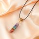 thumbnail image 5 of Collar de cuero con piedra natural y piedra puntiaguda hexagonal para mujer, 5 of 7