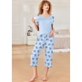 thumbnail image 2 of EKOUAER Pajamas for Women Set Short Sleeve Pj Sets Pullover Tops & Capri Pants 2 Piece Sleepwear Loungewear, 2 of 6