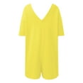 thumbnail image 5 of HXWCHs V Neck Jumpsuits for Women, Stylish Women's Casual Romper with Short Sleeves Round Neck and Convenient Pockets for Everyday Comfort S Yellow, 5 of 6