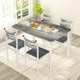 thumbnail image 4 of Cvortll Dining Table Set for 4, 43.3" Dining Room Table with 4 Upholstered PU Leather Chairs, 4 of 5