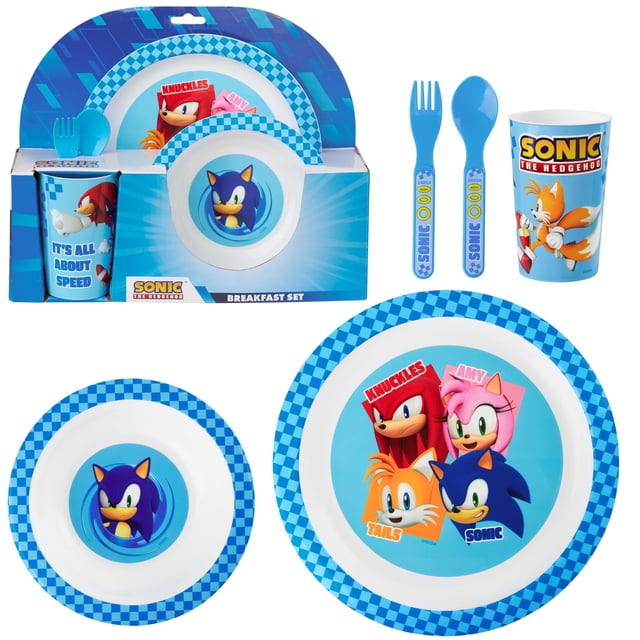 Set de Vajilla Infantil Get Trend Sonic 5 Piezas Libre de BPA