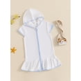 thumbnail image 6 of BemeyourBBs Toddler Terry Cloth Swim Cover Up Baby Boy Girl Swimsuit Wraps Short Sleeve Zipper Hooded Coverup Dress Towel Beach Bathing Suit Swimwear, 6 of 9