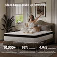 thumbnail image 3 of Avenco Whisper 10" Queen Hybrid Mattress in a Box – Gel Memory Foam & Pocket Coils, Medium Firm Support, Pressure Relief, Cooling Comfort, 3 of 16