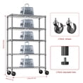 thumbnail image 3 of IZEUK 5-Tier Wire Shelving Unit with Wheels, Heavy Duty Adjustable Storage Rack, 1750 lbs Capacity, 47.2" W x 17.7" D x 76.7" H, Chrome, 3 of 7