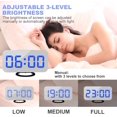 thumbnail image 4 of Digital Alarm Clocks,6.5 Inch Large Display LED Mirror Electronic Clock, with Dual USB Charging Ports,Snooze,12/24H,3 Adjustable Brightness,for Bedroom Home Office - Blue, 4 of 7