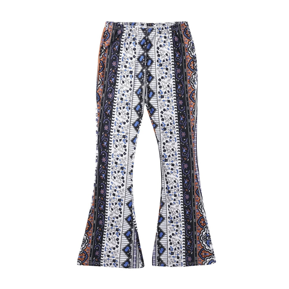 boho print flare pants