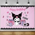 thumbnail image 4 of Telones de fondo para fotos de Sanrio Kuromi, personalizados, para baby shower, niñas, fiestas de primer cumpleaños, pancarta de Cinnamoroll, fondo para fotografía, 4 of 5