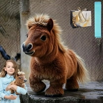 Nicoo - My Realistic Robot Pony Can Walks, Barks, and Wags Its Tail, Interactive Ponypal Life Like Robot Horse, Interactivepony Realisticpony, Soft Horse Doll Stuffed Animals(Coffee)