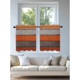thumbnail image 4 of Orange Wooden Tier Curtains 36 Inch Length,Sheer Curtains for Bedroom Living Room Window Grey Stripe Gradient Country Rustic Grain Small Half Window Kitchen Curtains & Drapes 27.5"x36" 2 Panels, 4 of 6