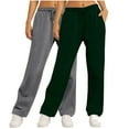 thumbnail image 3 of 2 Pack Fashion Sweatpants For Women Casual Sanitary Loose Sports Solid Color Green Jogger Sweatpants (S), 3 of 7