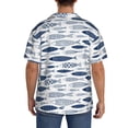 thumbnail image 3 of Pofeuu Blue Fish Print Mens Casual Short Sleeve Shirts Beach Summer Spread Collar Pocket Tops Men's Casual Short-sleeved Shirt-Large, 3 of 5