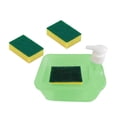 thumbnail image 2 of Dispensador de jabón multifuncional con soporte para esponja, práctica herramienta manual, dispensador de líquido para lavavajillas, para cafetería, c Verde, 2 of 9