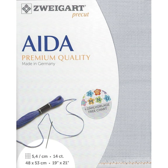 Precut Zweigart Stern-Aida 14 count Steel-Grey 3706/713