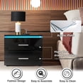 thumbnail image 4 of Hommpa LED Nightstand Set fo 2 High Gloss Modern Bedside Table 2 Drawers Handle Black Smart Nightstands Led Light Small End Side Table for Bedroom Living Room 15.4 inch Tall, 4 of 9