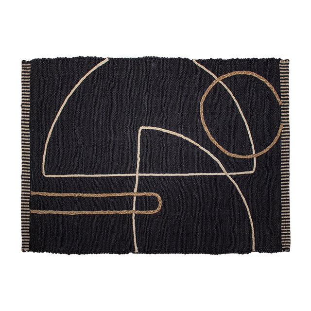 Tapete Trace Black 120 Cm X 170 Cm
