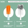 thumbnail image 6 of KinderSense Büki Electric Baby Bottle Cleaning Brush Set - Rechargeable Electric Bottle Brush (Green/Orange), 6 of 7