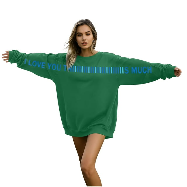 Chandails en Molleton pour Femmes, Chandail-Over Imprimé Décontracté à Manches Longues Sans Capuche, Chandail en Molleton pour Femmes