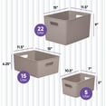thumbnail image 4 of Superio Taupe Ribbed Storage Bin with Lid, Plastic (22L, 15L, 5L) -Set of 1, 4 of 6