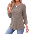 thumbnail image 3 of Fantaslook Womens 3/4 Sleeve Shirts with Buttons Dressy Casual Blouses Tunic Tops Fall Clothes, 3 of 10